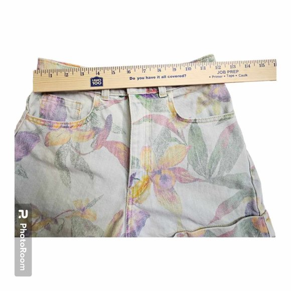 American Apparel High Waisted Floral Jean Shorts Size 27 - Picture 8 of 8